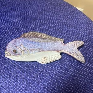 Leon Kula Florida Studio Art Pottery Fish Dish Signed